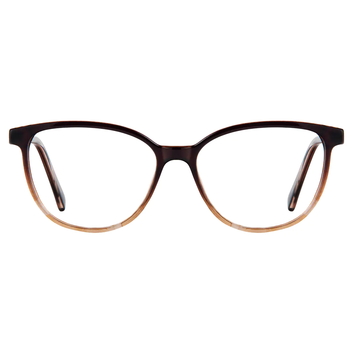 Oval Gradient Brown Eyeglasses