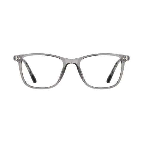 Rectangle Transparent Gray Reading Glasses