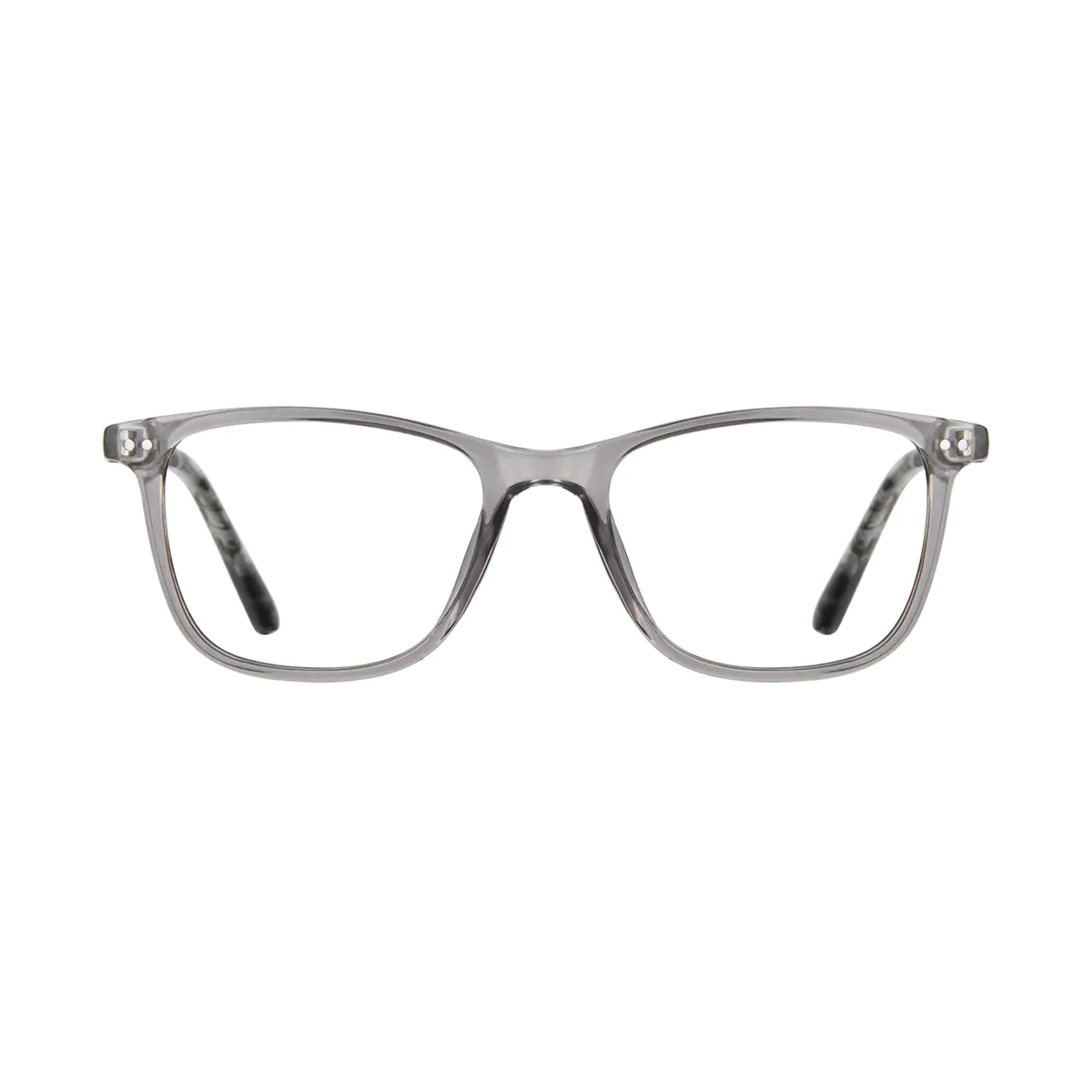 Rectangle Transparent Gray Reading Glasses