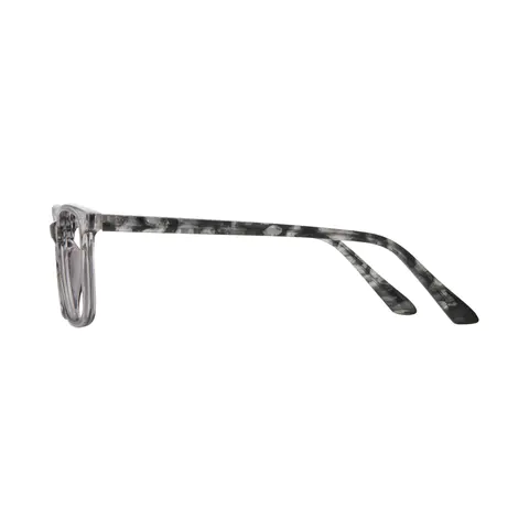 Rectangle Transparent Gray Reading Glasses