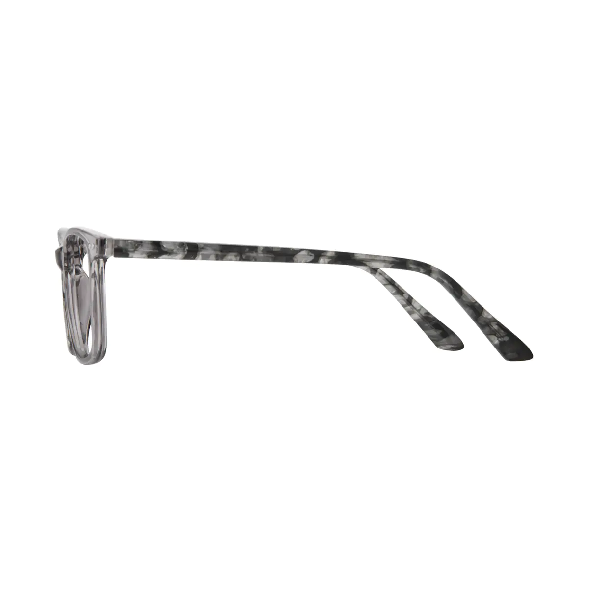 Rectangle Transparent Gray Reading Glasses