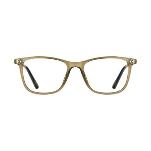 Rectangle Transparent Green Eyeglasses