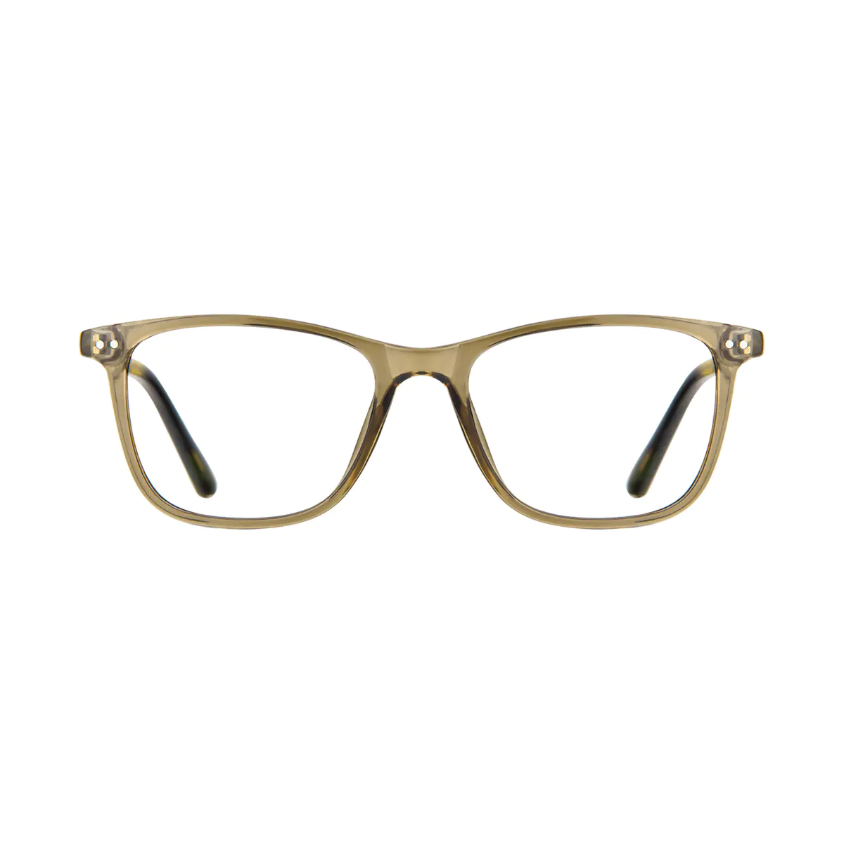 Rectangle Transparent Green Eyeglasses