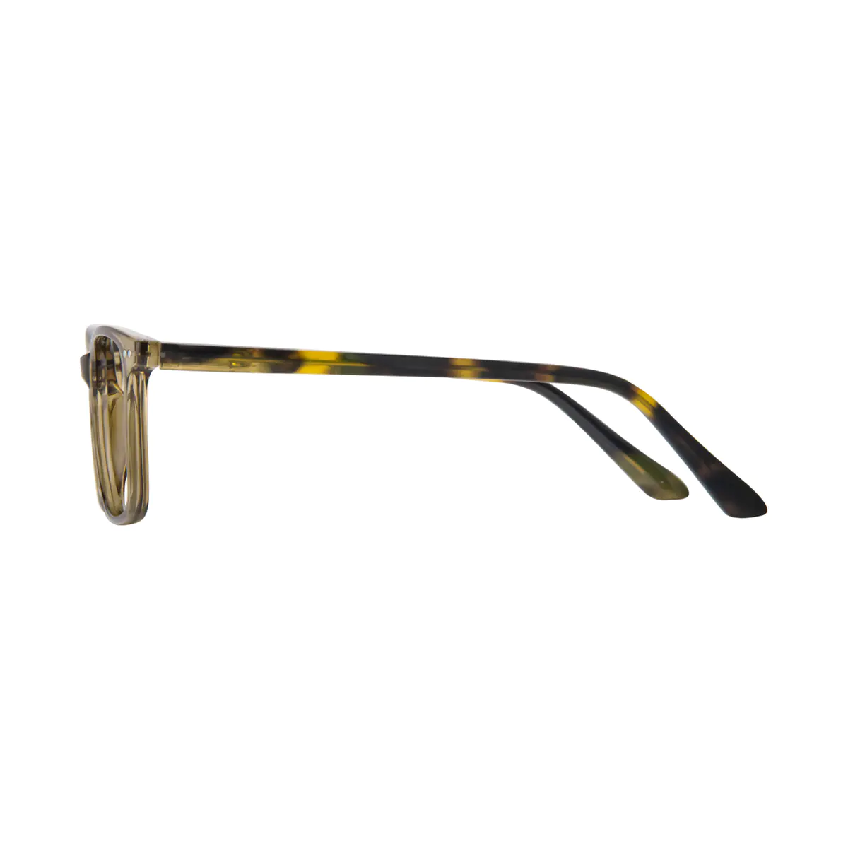 Rectangle Transparent Green Eyeglasses