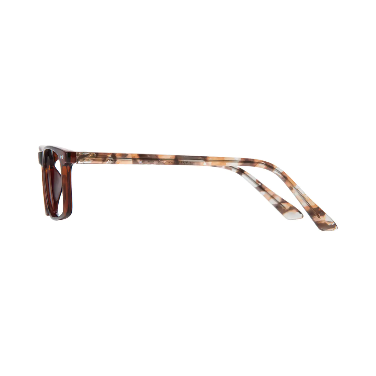 Rectangle Transparent Brown Reading Glasses