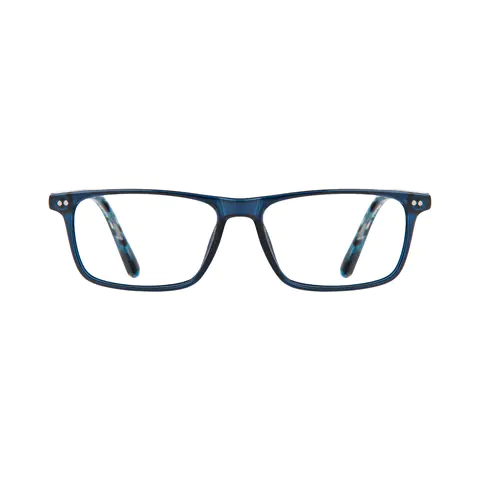 Rectangle Transparent Blue Eyeglasses