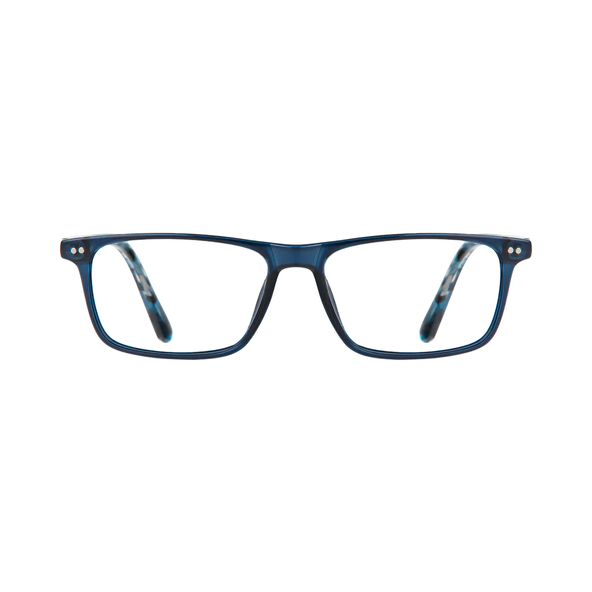 Rectangle Transparent Blue Eyeglasses