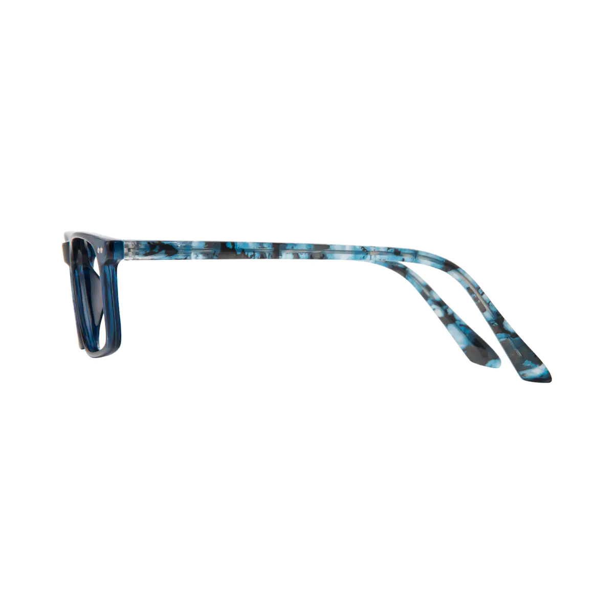 Rectangle Transparent Blue Eyeglasses