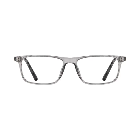 Rectangle Transparent Gray Reading Glasses