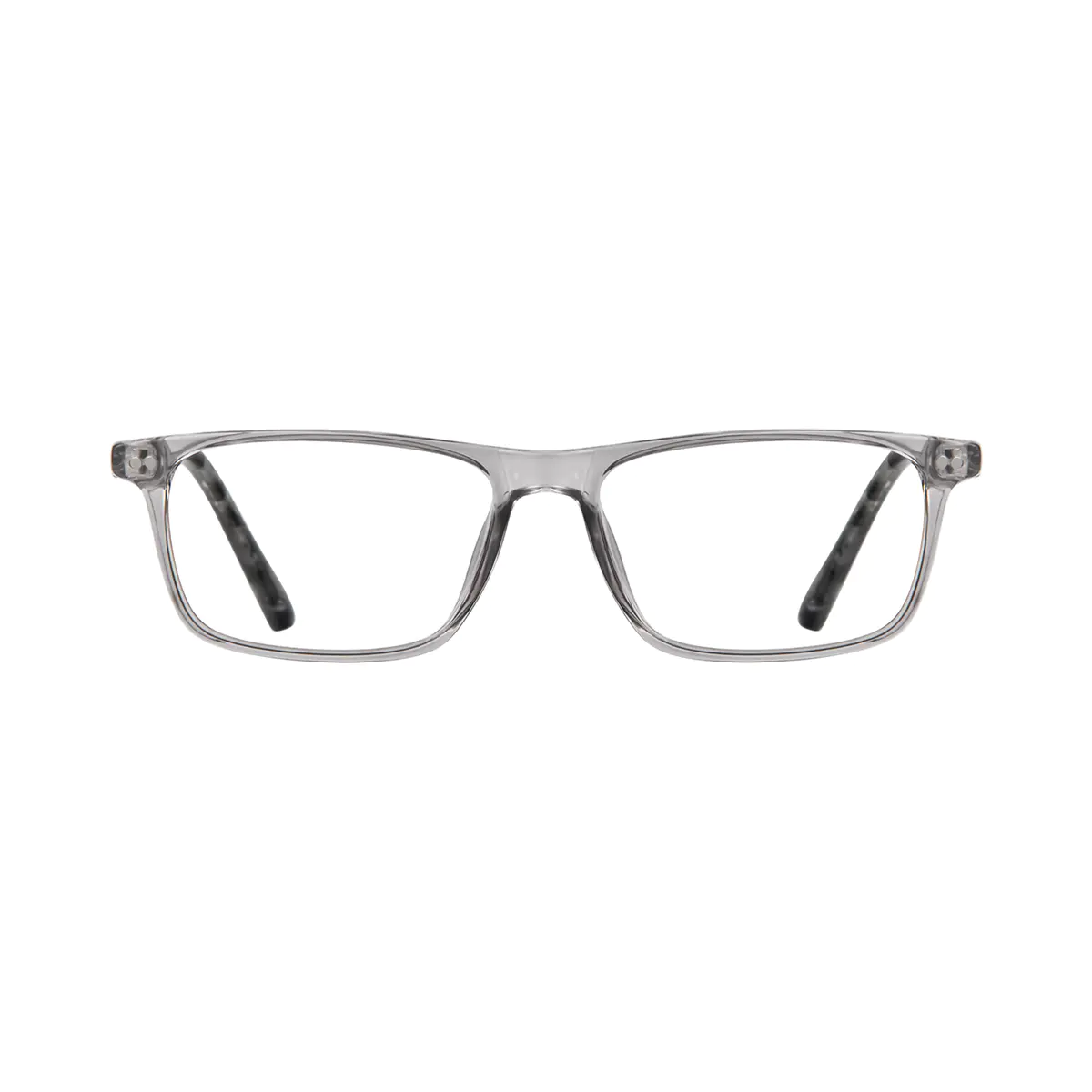 Rectangle Transparent Gray Reading Glasses