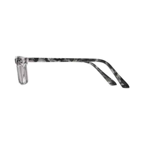 Rectangle Transparent Gray Reading Glasses