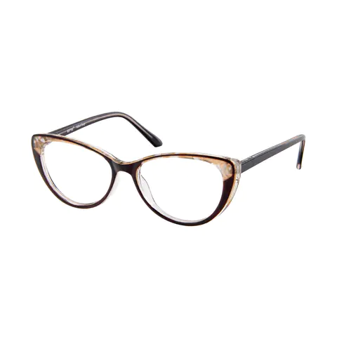 Cat-eye Clear/Brown Eyeglasses