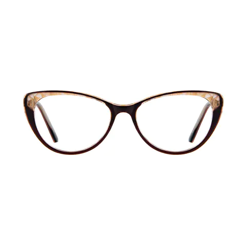 Cat-eye Clear/Brown Eyeglasses