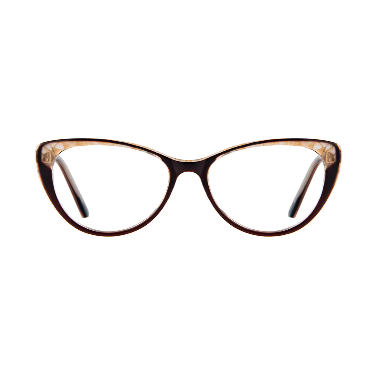 Cat-eye Clear/Brown Eyeglasses