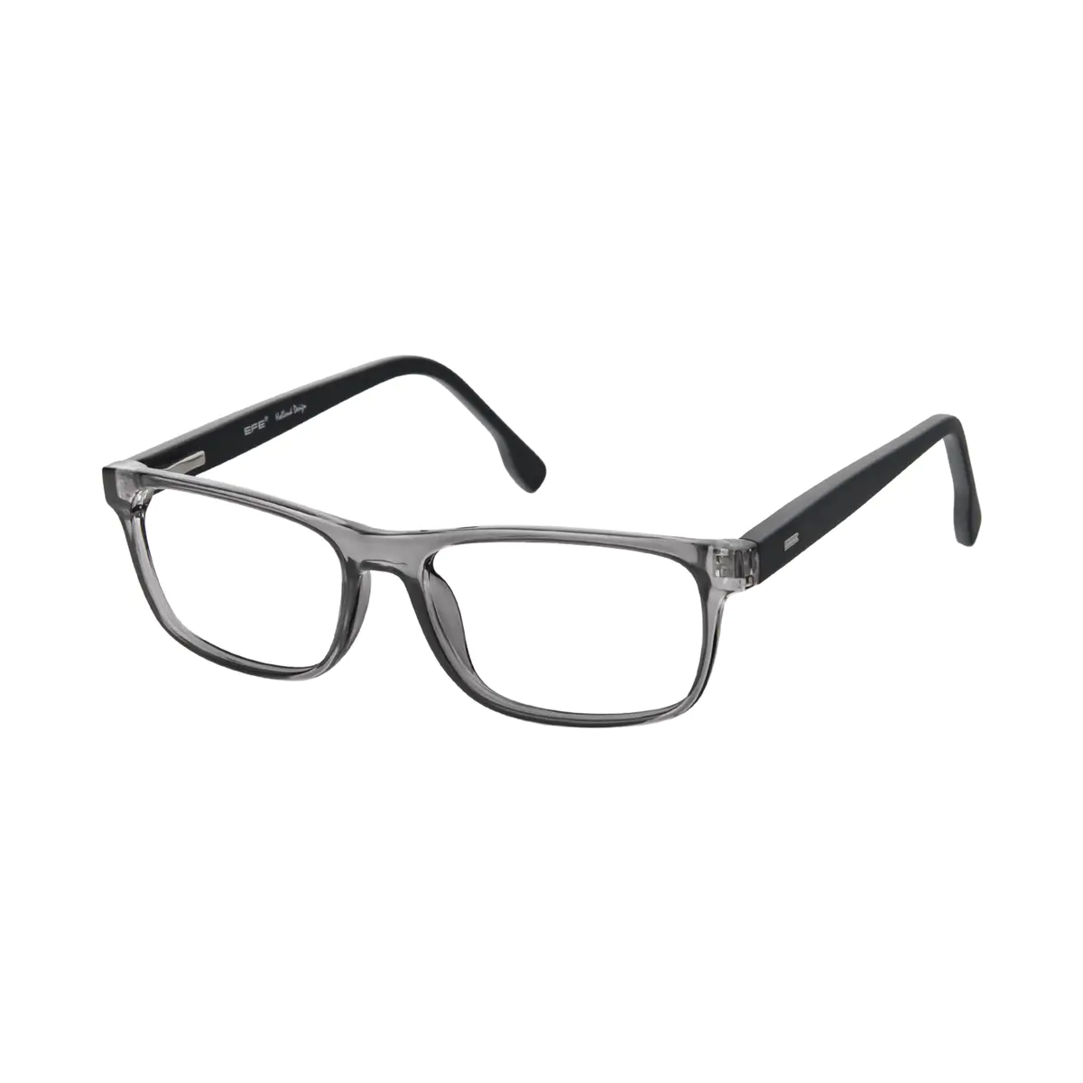 Rectangle Transparent Gray Reading Glasses