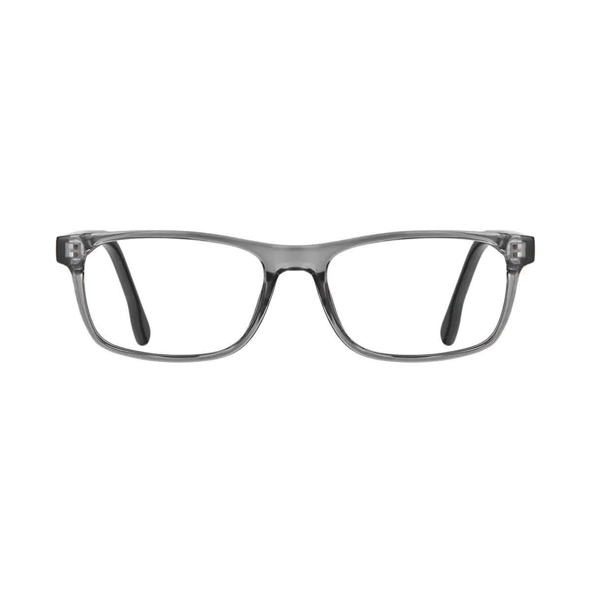 Rectangle Transparent Gray Reading Glasses
