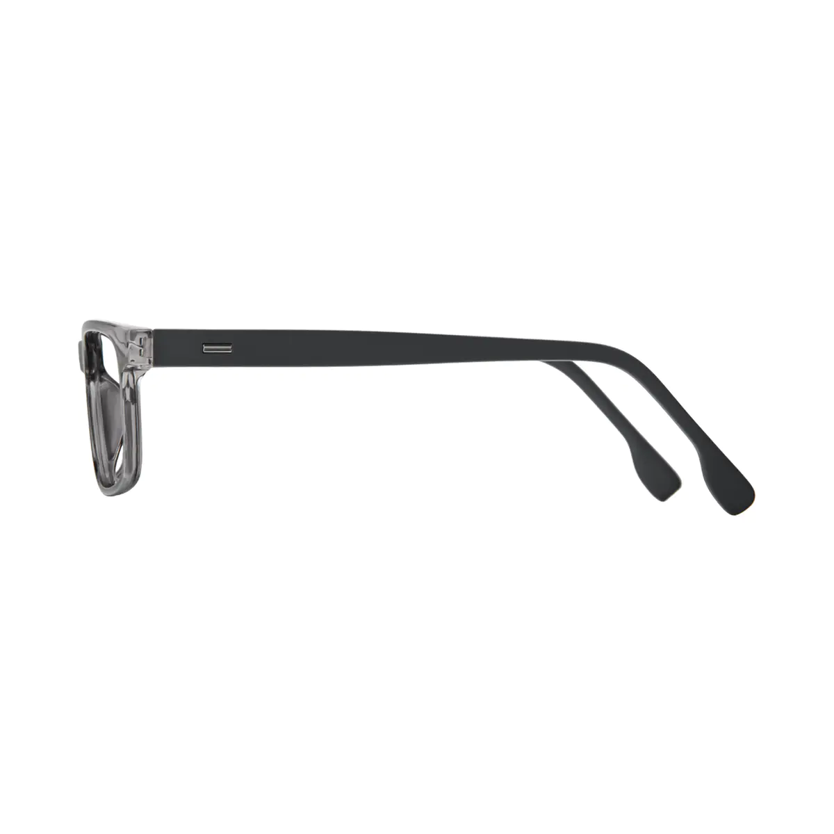 Rectangle Transparent Gray Reading Glasses