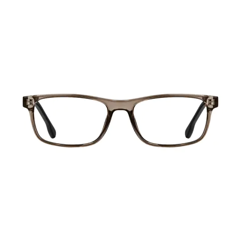 Rectangle Transparent Brown Eyeglasses