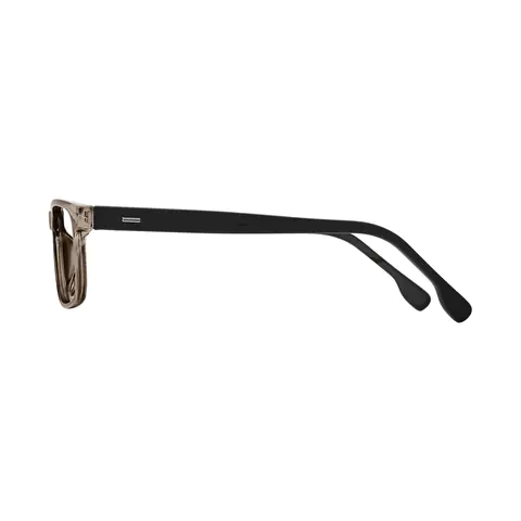 Rectangle Transparent Brown Eyeglasses