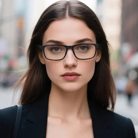 Rectangle Transparent Brown Eyeglasses