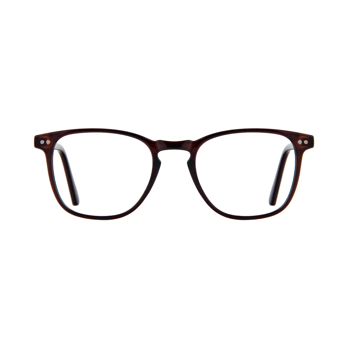 Rectangle Transparent Brown Eyeglasses