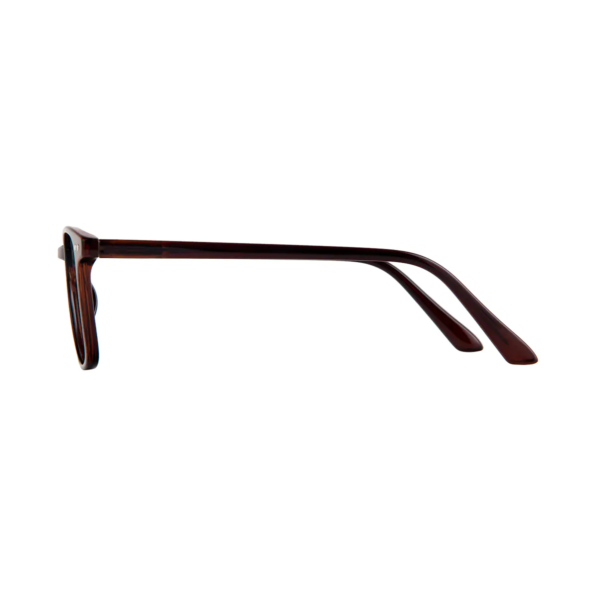Rectangle Transparent Brown Eyeglasses