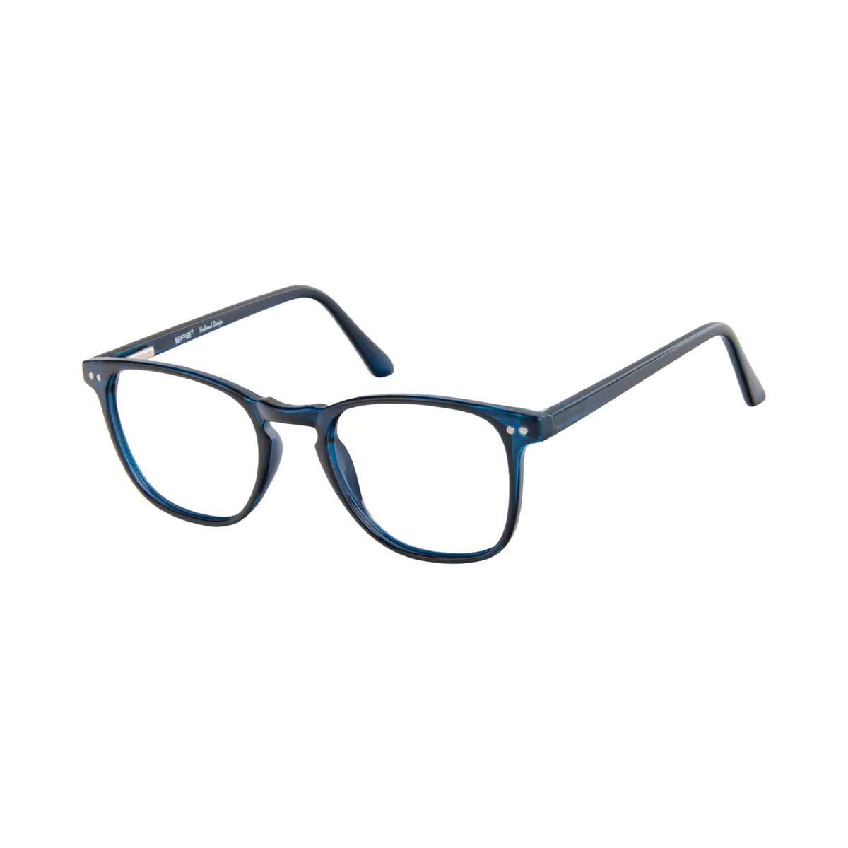 Rectangle Transparent Blue Eyeglasses