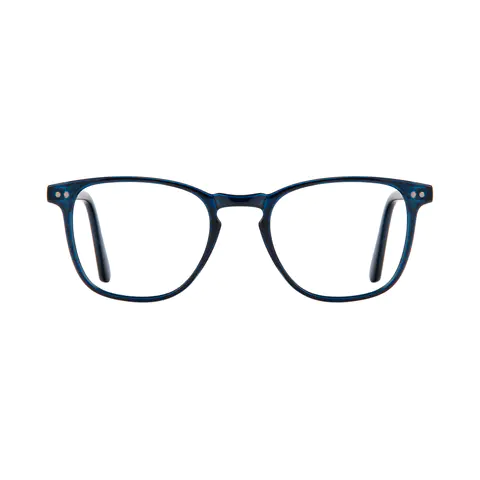 Rectangle Transparent Blue Eyeglasses