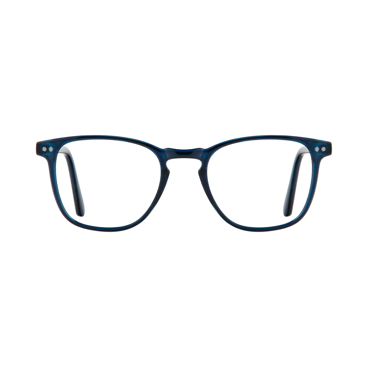 Rectangle Transparent Blue Eyeglasses