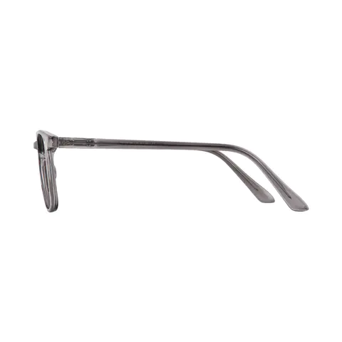 Rectangle Transparent Gray Reading Glasses