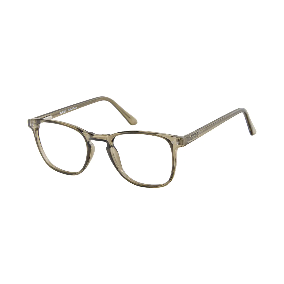 Rectangle Transparent Green Eyeglasses