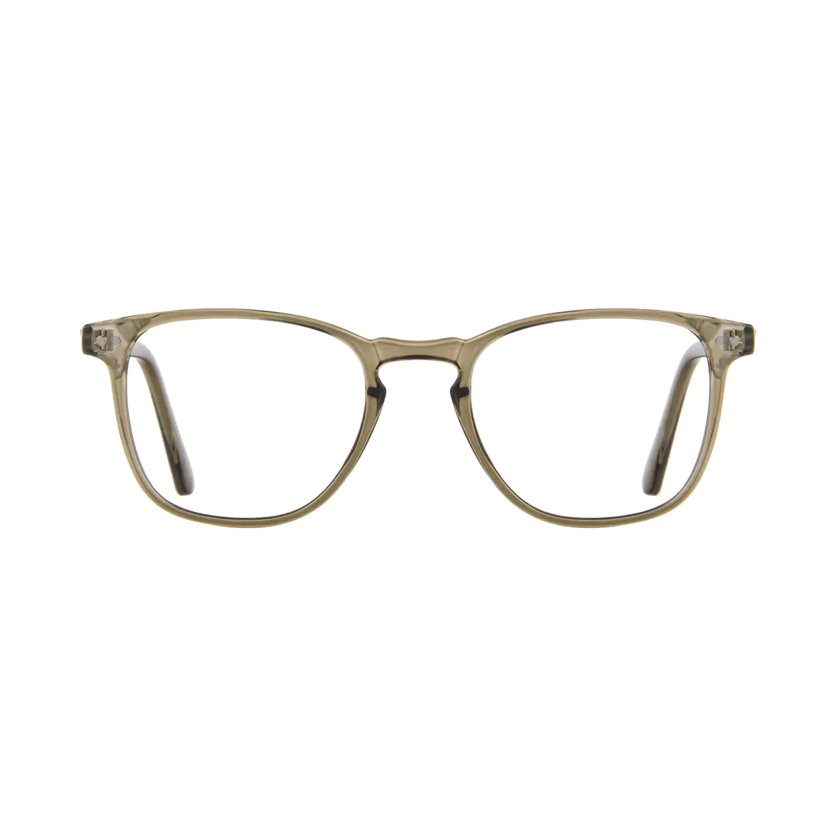 Rectangle Transparent Green Eyeglasses
