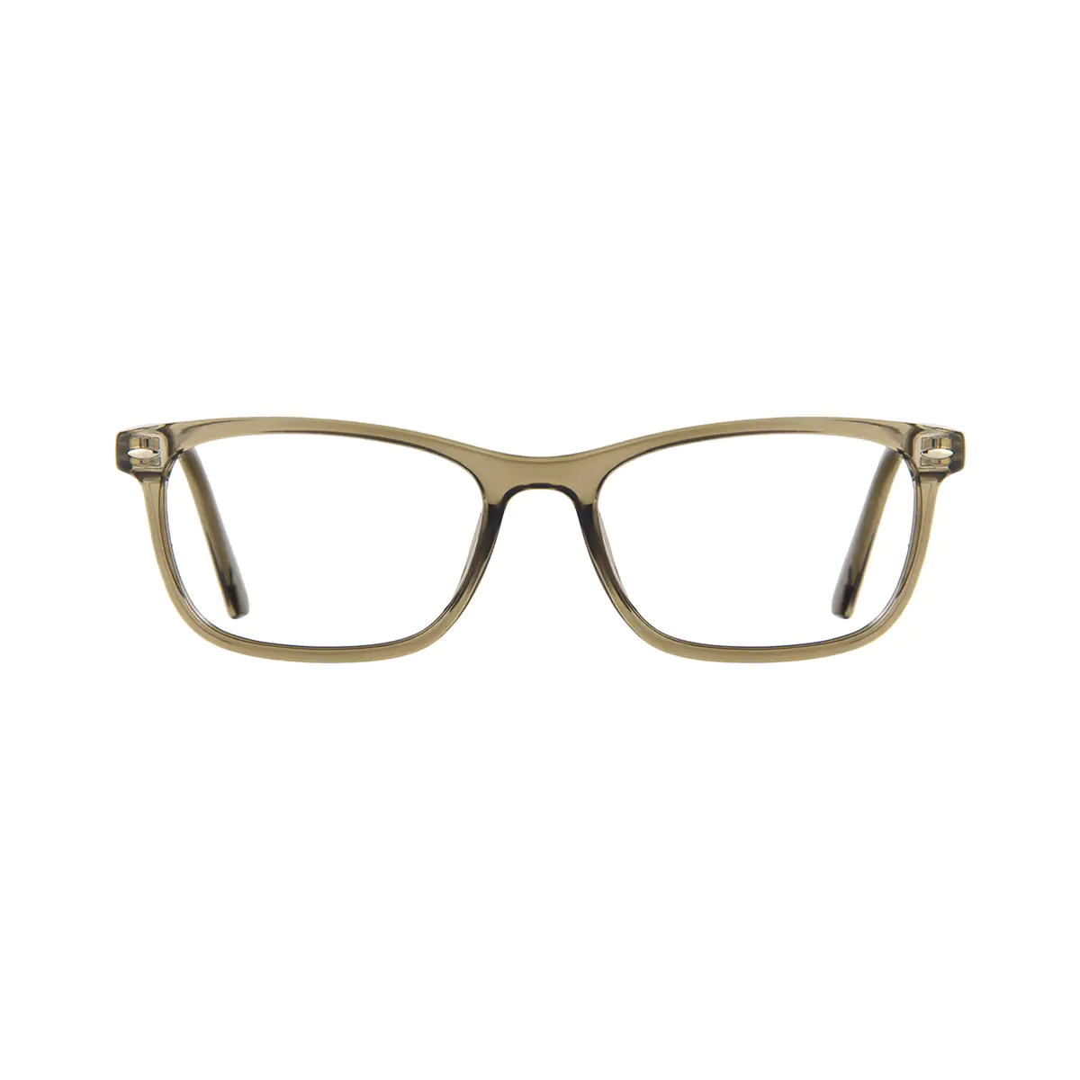 Rectangle Transparent Green Eyeglasses