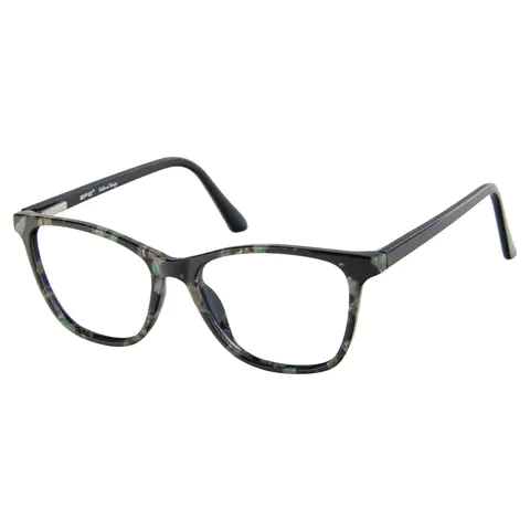 Square Black/Green Reading Glasses
