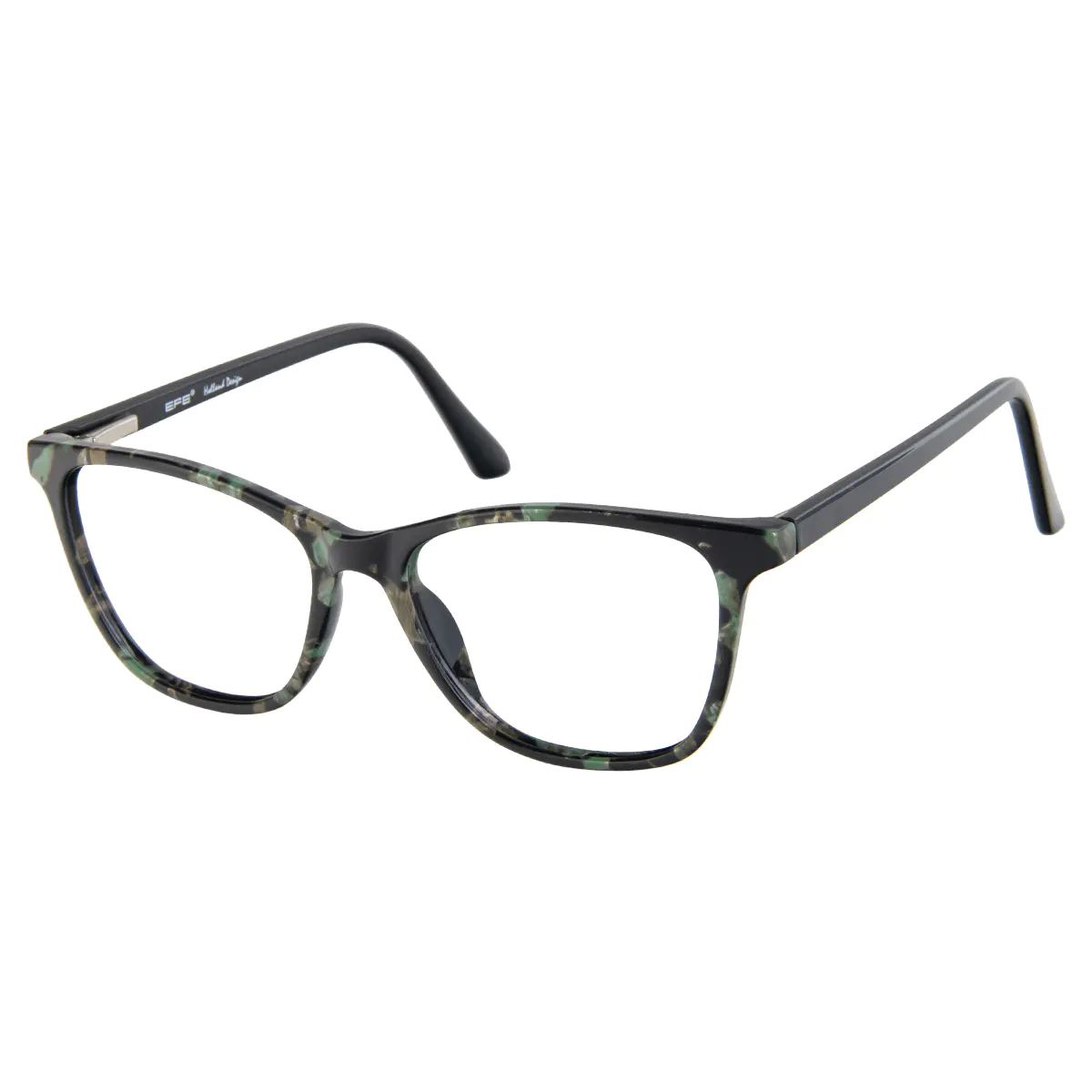 Square Black/Green Reading Glasses