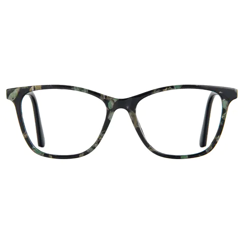 Square Black/Green Reading Glasses