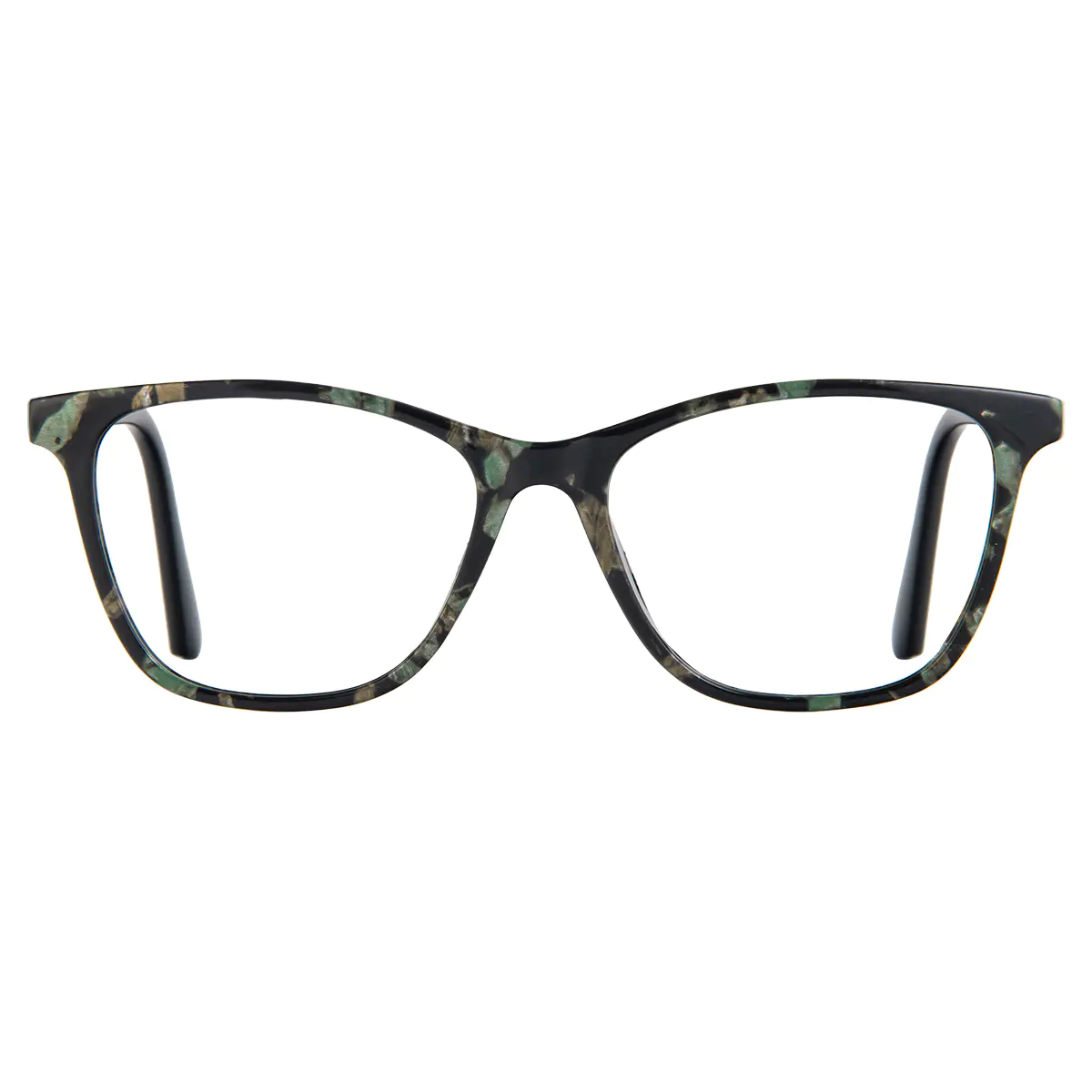 Square Black/Green Reading Glasses