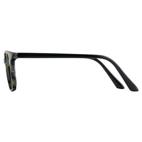 Square Black/Green Reading Glasses
