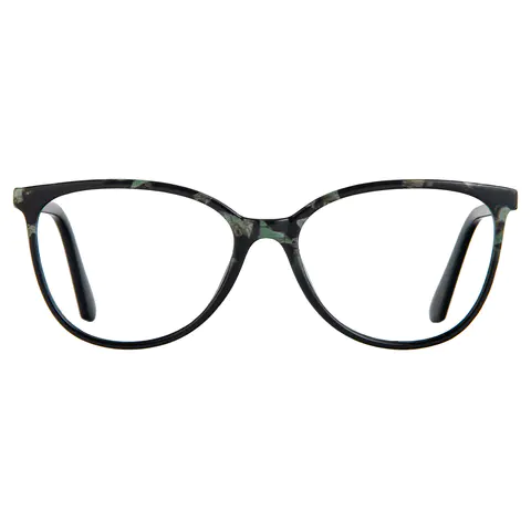 Cat-eye Black/Green Eyeglasses