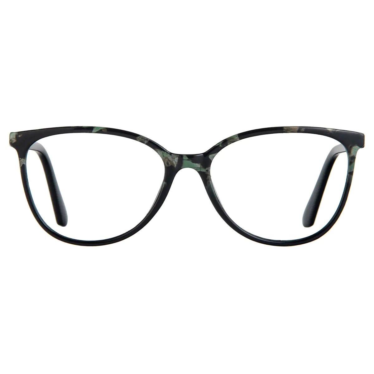 Cat-eye Black/Green Eyeglasses