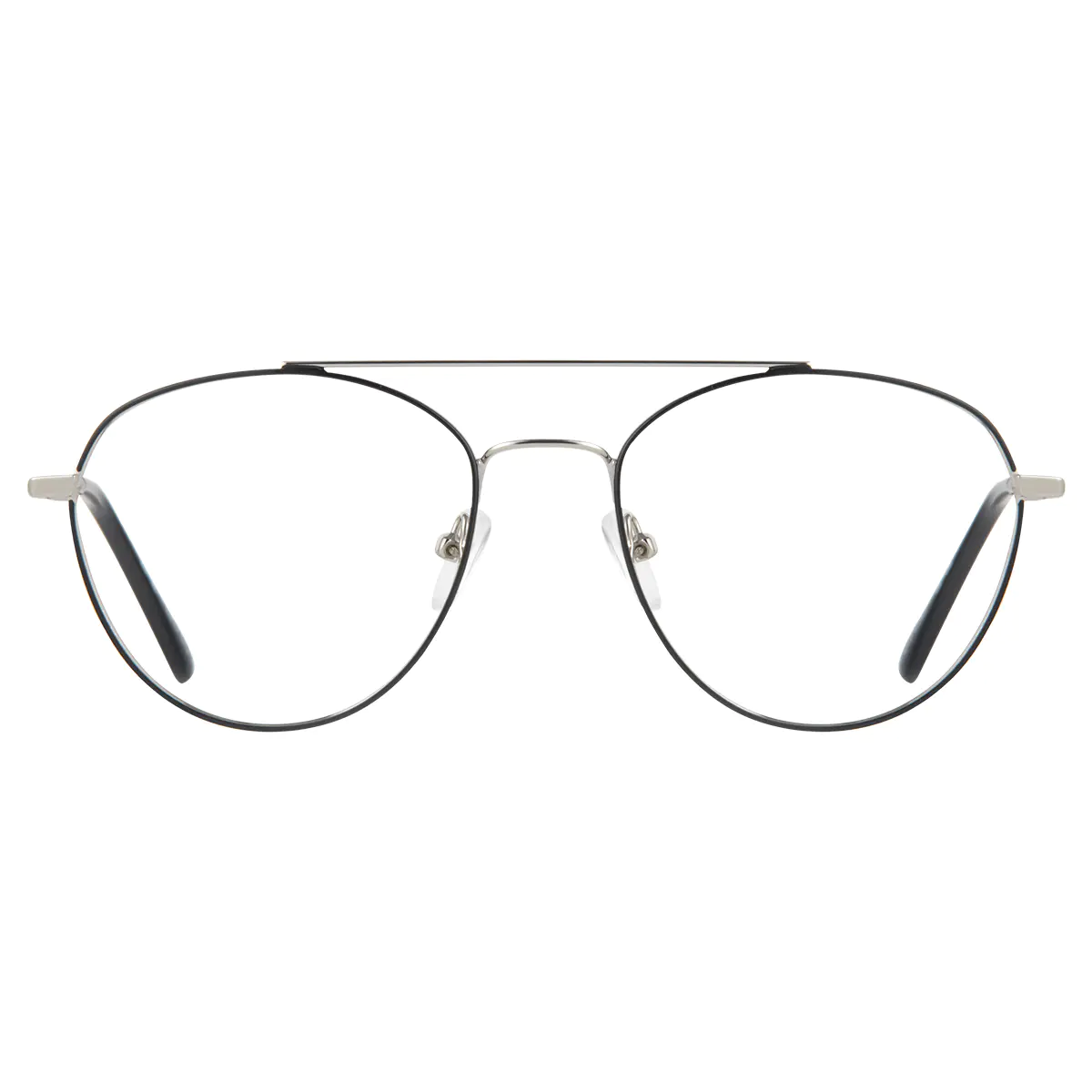Aviator Black Silver Eyeglasses