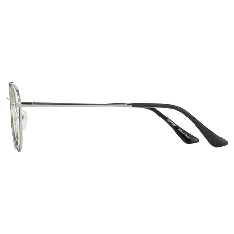 Aviator Black Silver Eyeglasses