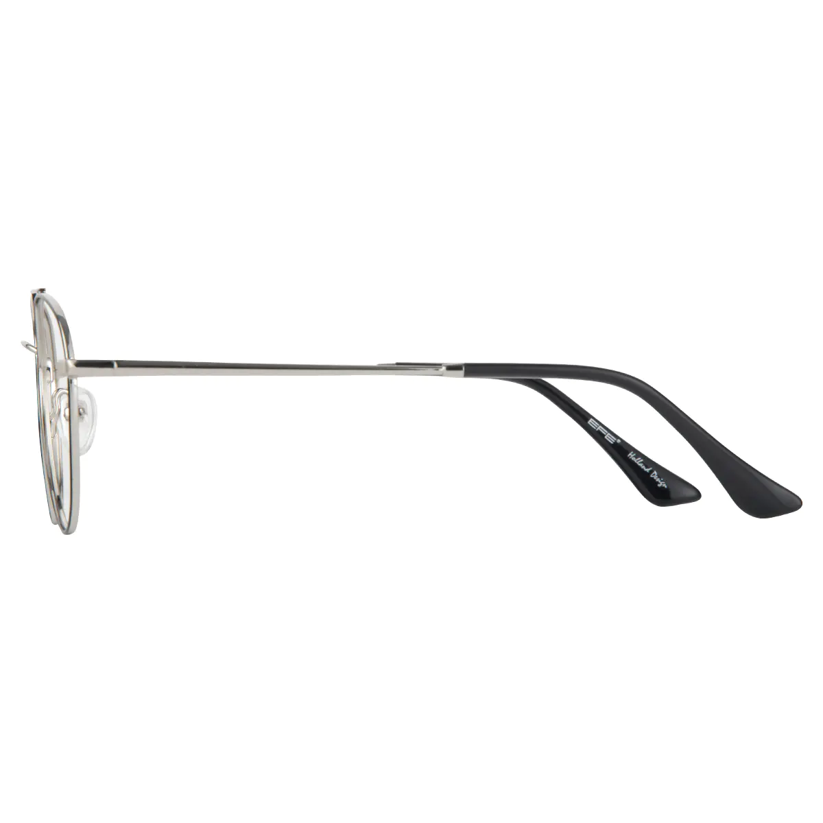 Aviator Black Silver Eyeglasses