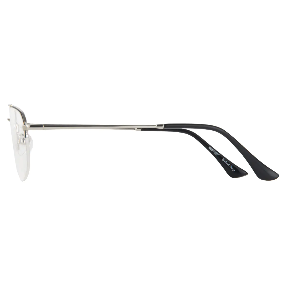 Aviator Black Silver Eyeglasses