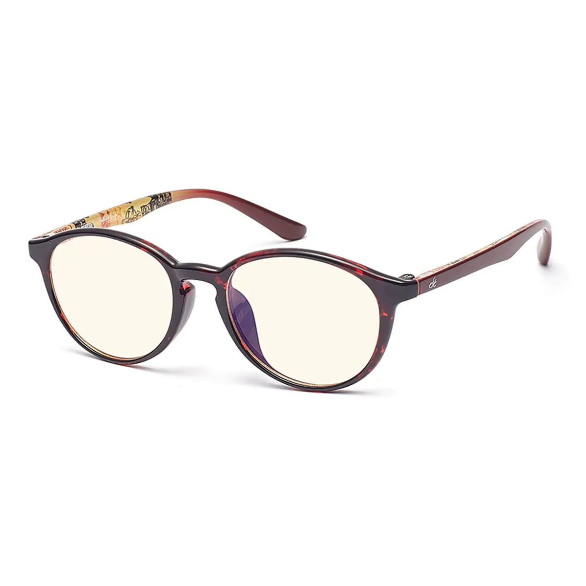 Oval Black/Red Eyeglasses