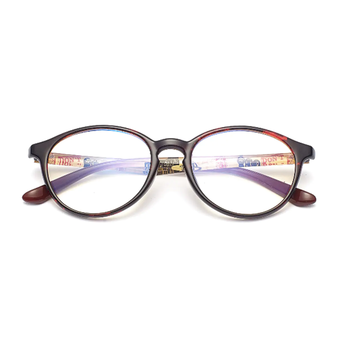 Oval Black/Red Eyeglasses