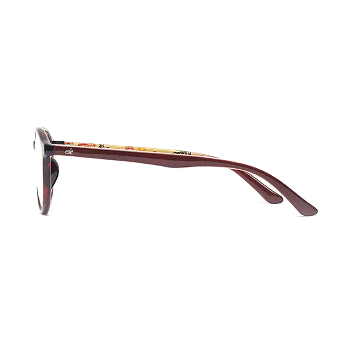 Oval Black/Red Eyeglasses