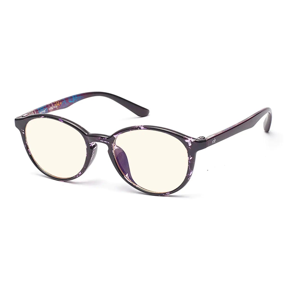 Oval Black/Pink Gold Eyeglasses