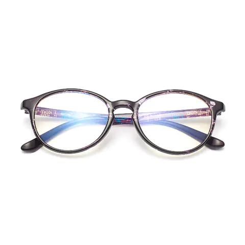 Oval Black/Pink Gold Eyeglasses