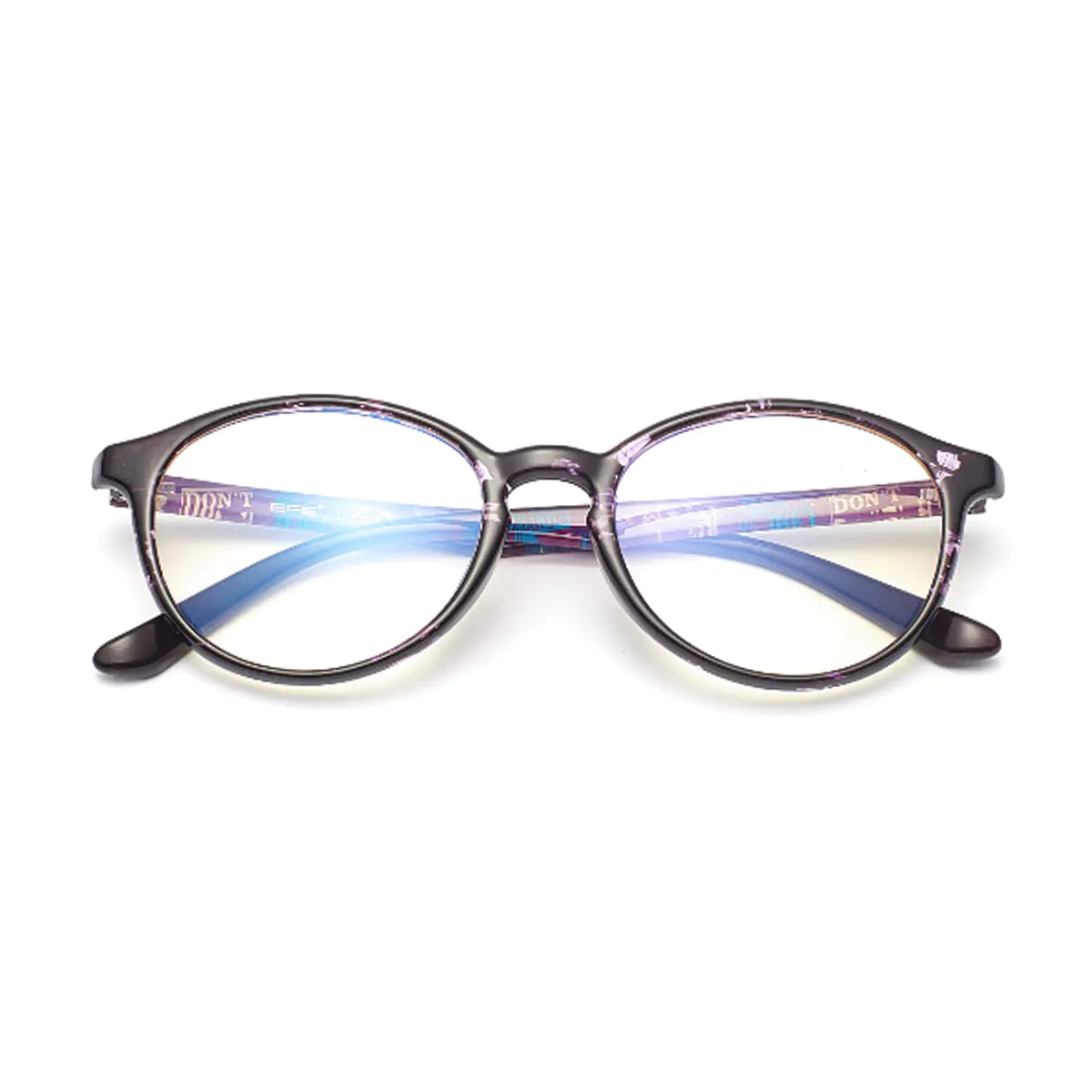 Oval Black/Pink Gold Eyeglasses